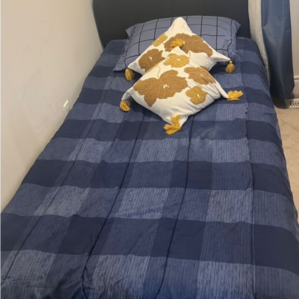 IKEA Blue Checkered Comforter Set